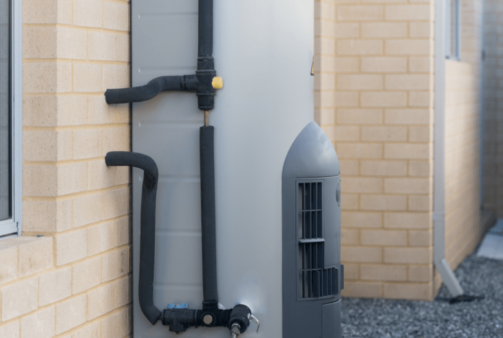 Outdoor Rheem Gas Hot Water System - The Local Plumber Melbourne